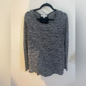 Sheer back gray sweater